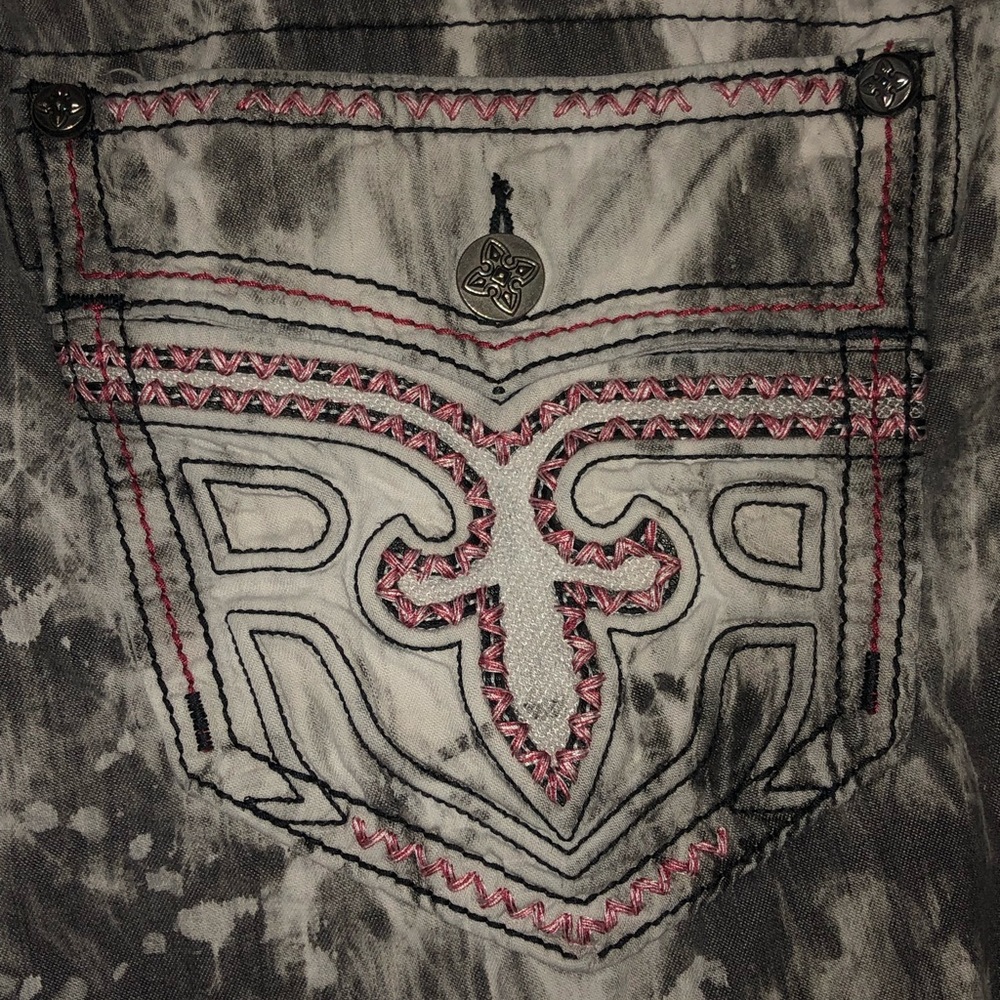 Men’s Rock Revival “Grey Tie-Dye Short” Shorts